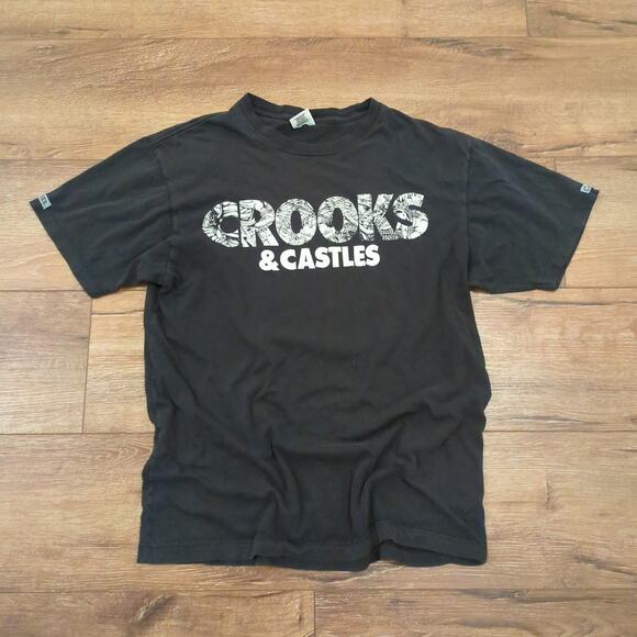 VTG Crookes & Castles Men's Medium Shirt Spellout Art Abstract Skater Ski Y2K - Picture 1 of 7